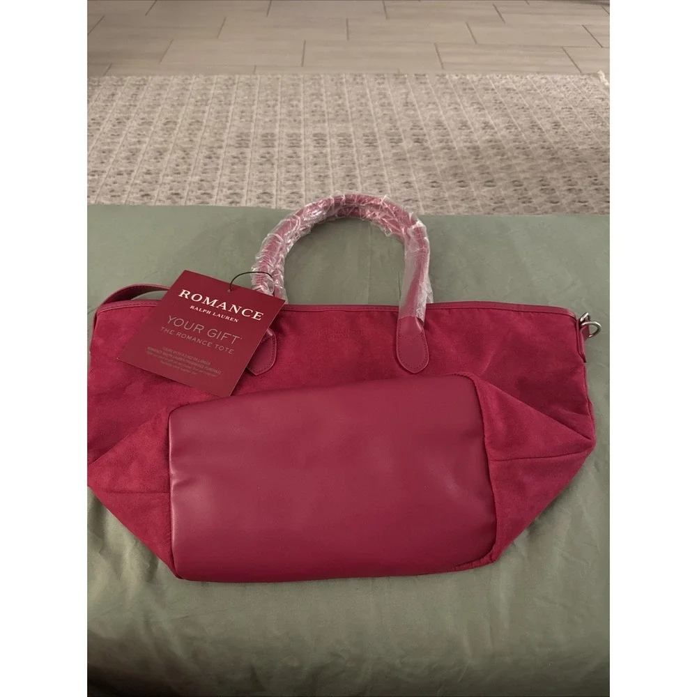 Ralph Lauren Fragrance Large Tote Bag Magenta Handbag Purse NWT